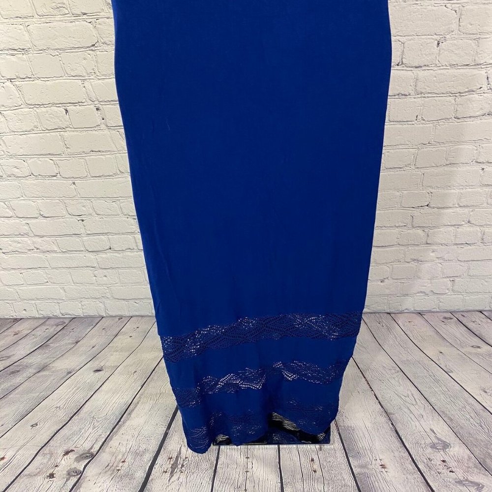 Spense Blue Sleeveless Maxi Dress w/ Lace Details - Picture 6 of 8